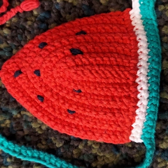 🌴FINAL SALE Favorite Little Corner Crochet Watermelon 🍉 Bikini Top A Cup - Picture 6 of 11